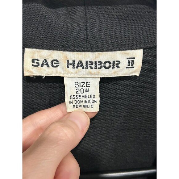 Sag Harbor Single Button Blazer Jacket Black Sz 20W Career Professional Office - Picture 5 of 9